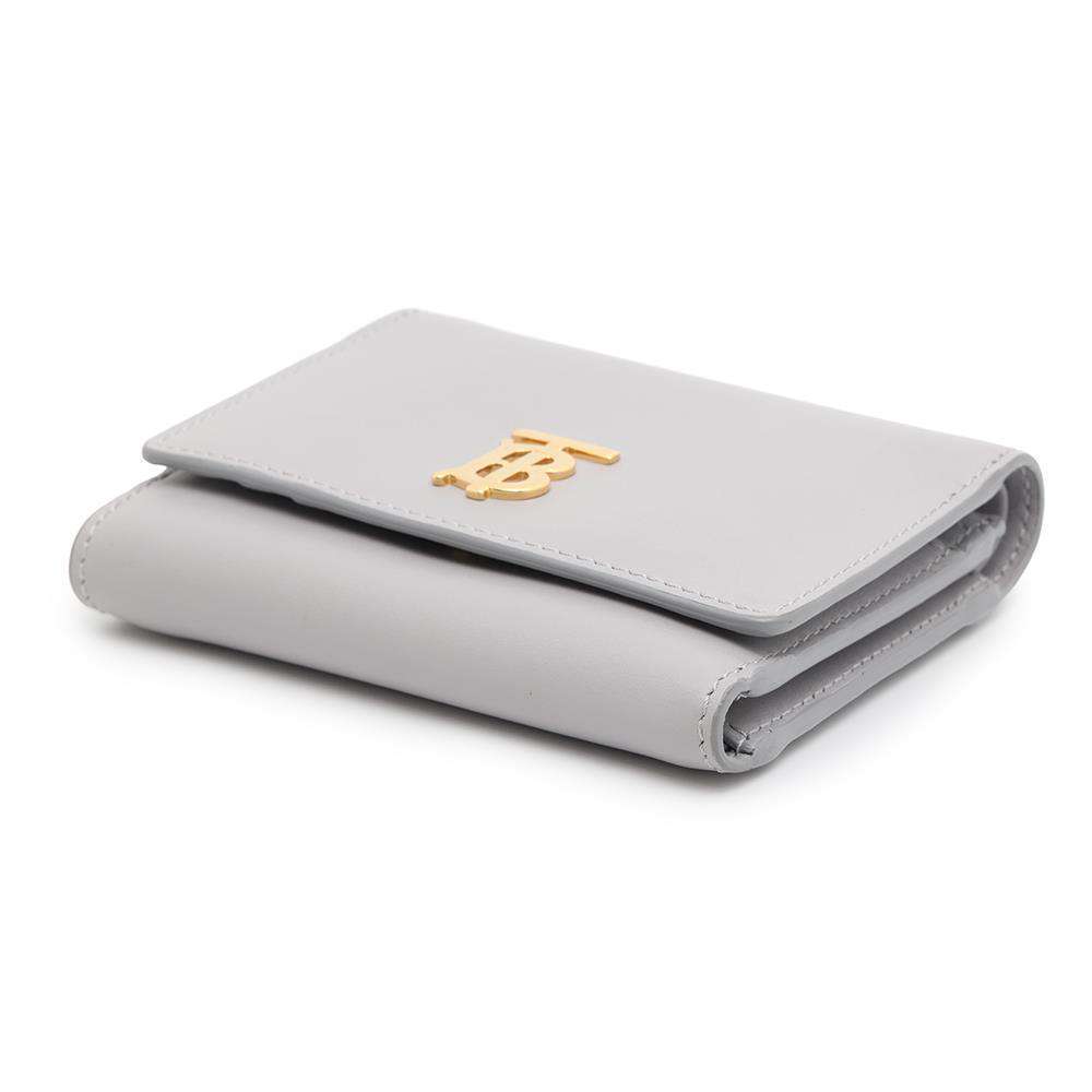 Burberry Wallet Tri fold Leather Logo Compact - Picture 1 of 9